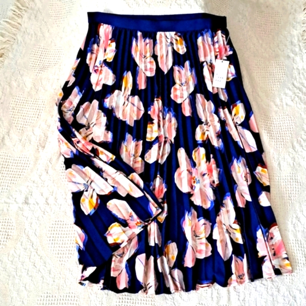 a new day Floral Pleated Maxi Skirt XXL NWT